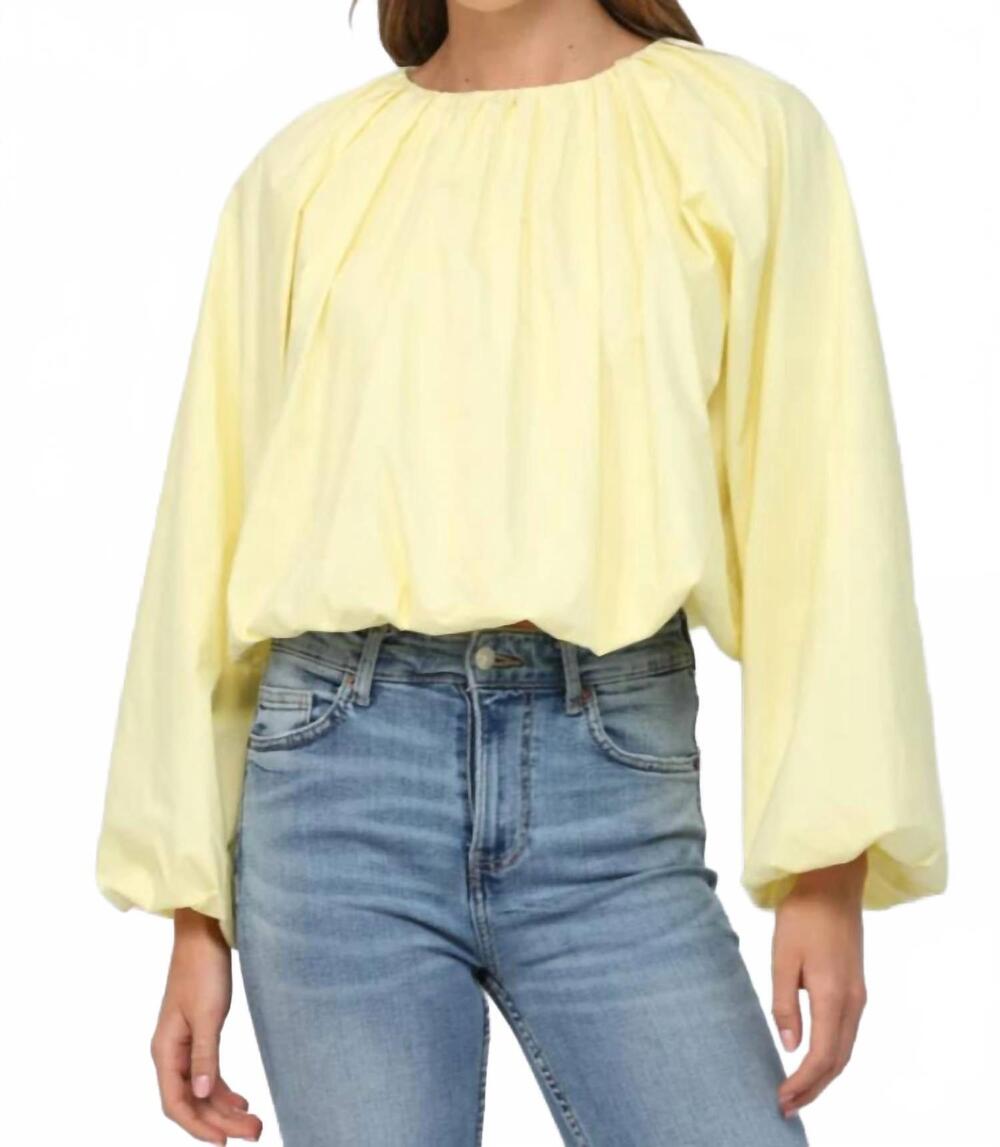 NEW FATE long sleeves gathered blouse in yellow
